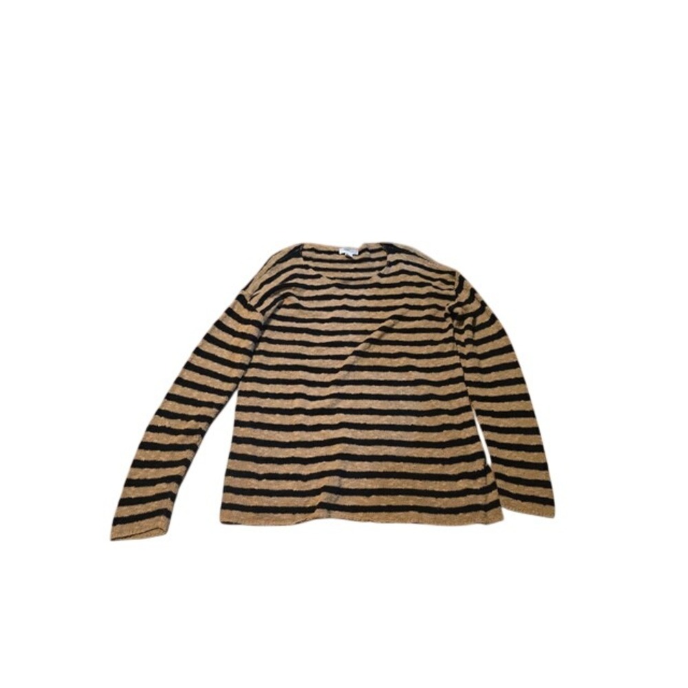 Forever21 Contemporary Deadstock Vintage Striped Knit Sweater Tan Black